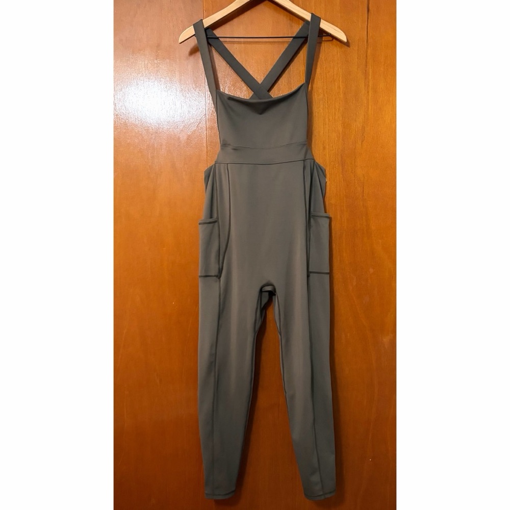 Free People FP Movement My High One Piece Jumpsuit Bodysuit Charcoal Brown - Picture 5 of 13